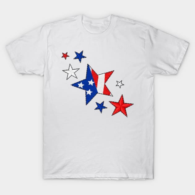 American Stars Embroidery T-Shirt by anacarminda